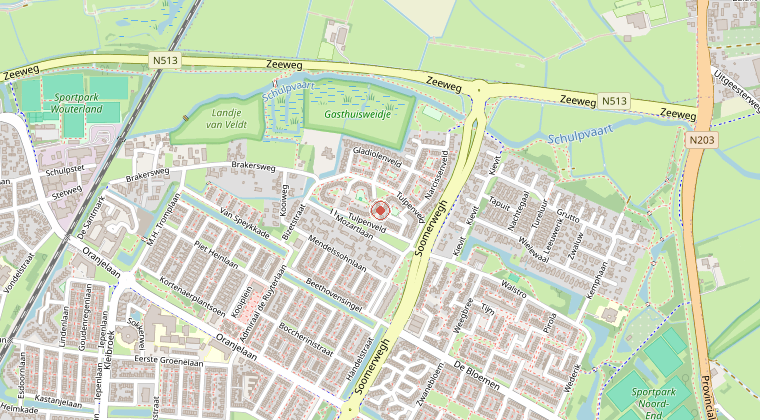 Kaart van de omgeving van de melding