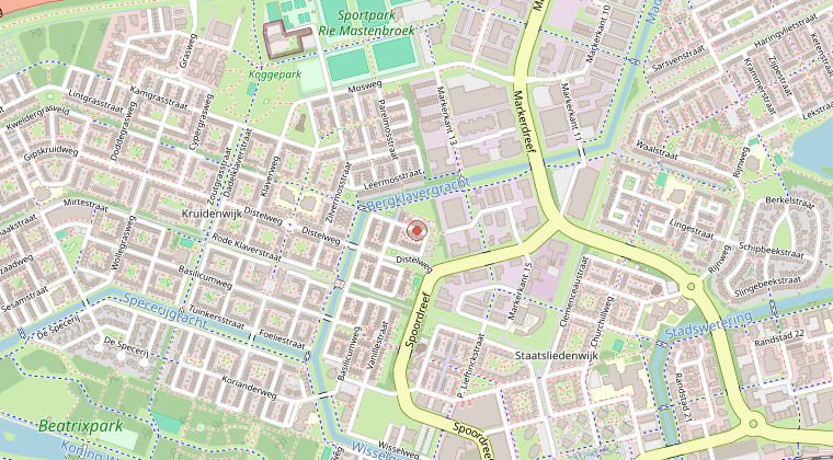 Kaart van de omgeving van de melding