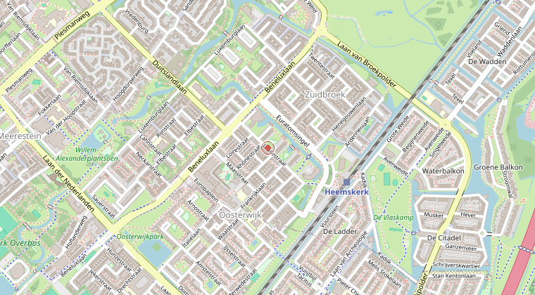 Kaart van de omgeving van de melding