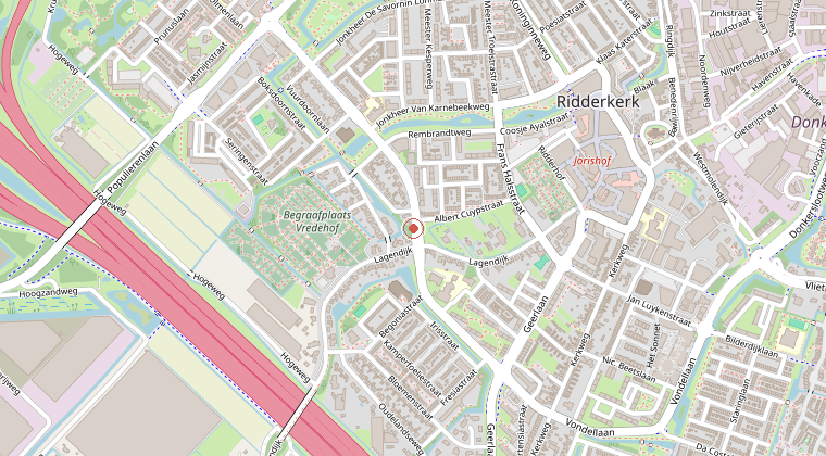 Kaart van de omgeving van de melding