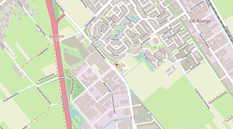 Kaart van de omgeving van de melding