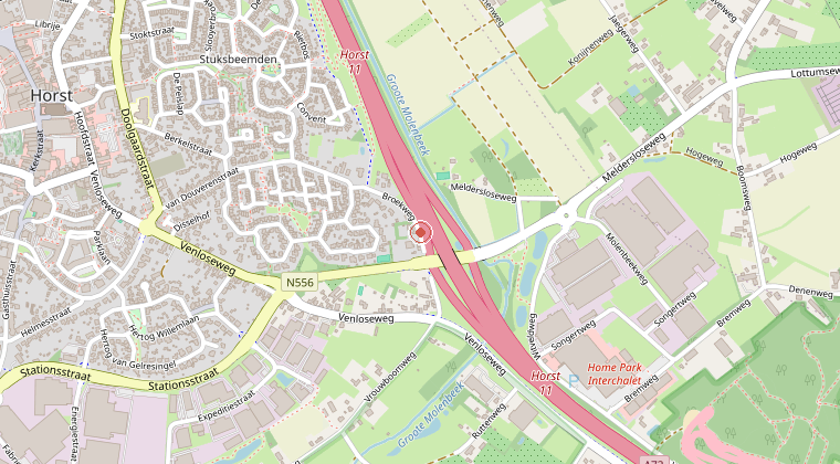 Kaart van de omgeving van de melding