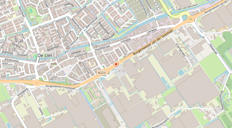 Kaart van de omgeving van de melding