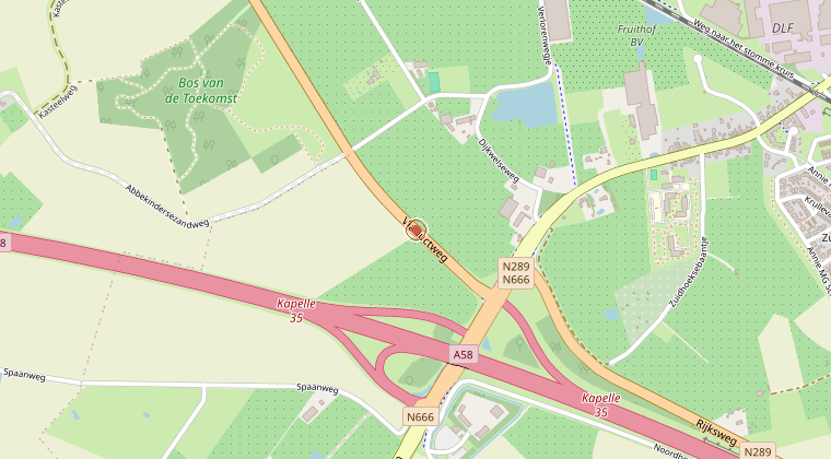 Kaart van de omgeving van de melding