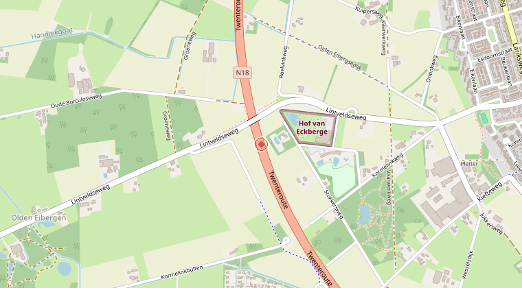 Kaart van de omgeving van de melding