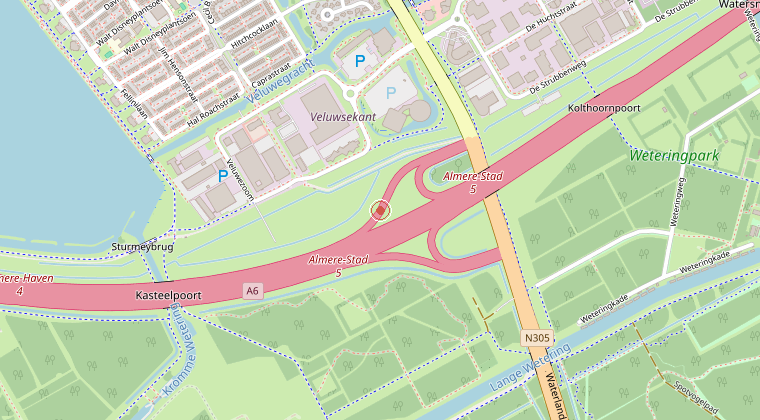 Kaart van de omgeving van de melding