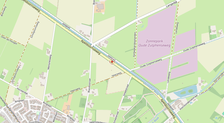Kaart van de omgeving van de melding