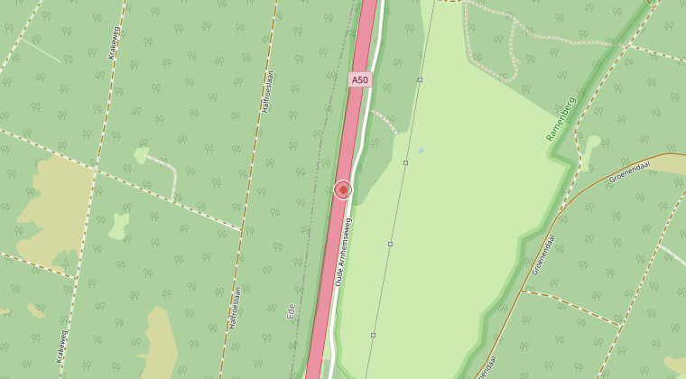 Kaart van de omgeving van de melding