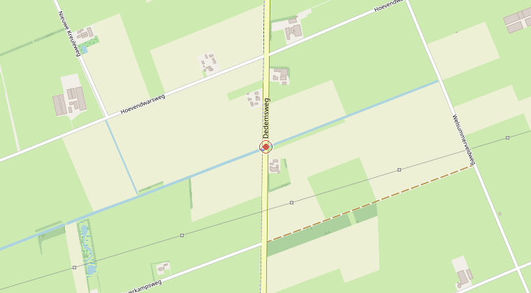 Kaart van de omgeving van de melding