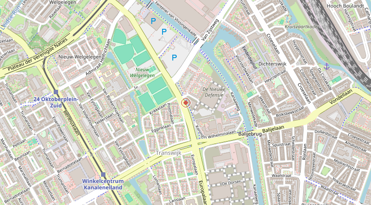 Kaart van de omgeving van de melding