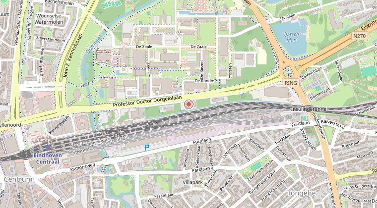 Kaart van de omgeving van de melding