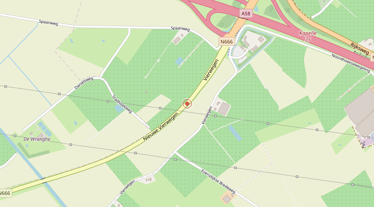 Kaart van de omgeving van de melding