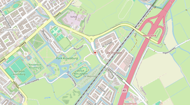 Kaart van de omgeving van de melding