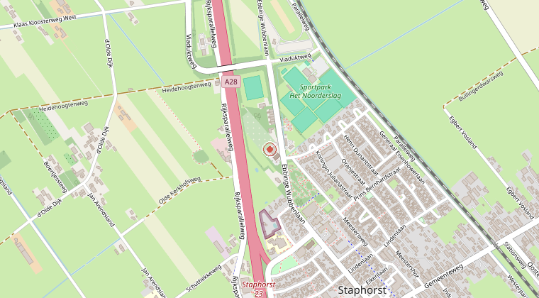 Kaart van de omgeving van de melding