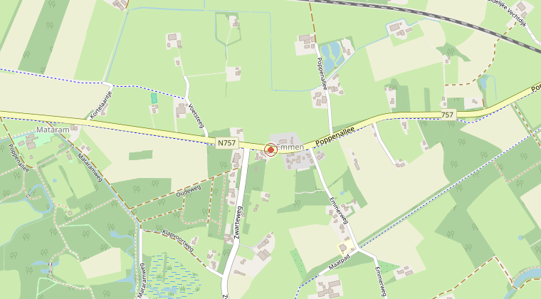 Kaart van de omgeving van de melding