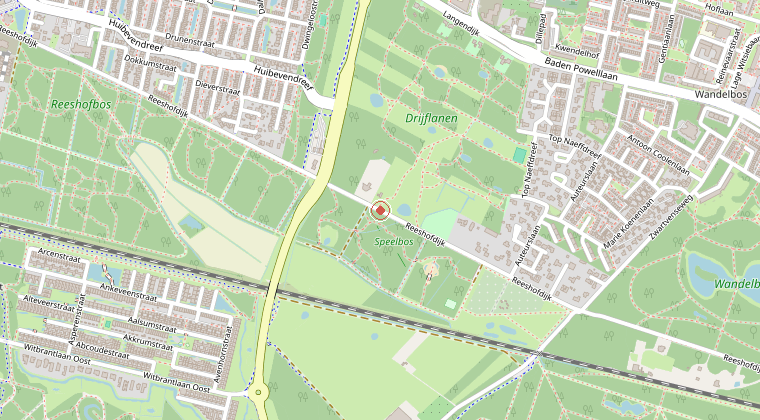 Kaart van de omgeving van de melding