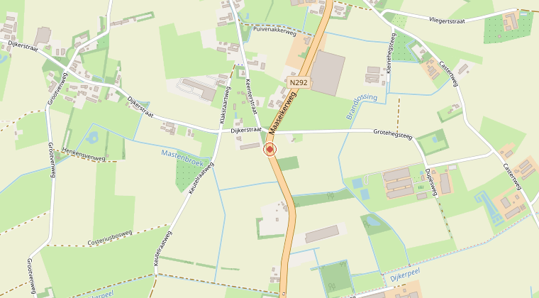 Kaart van de omgeving van de melding