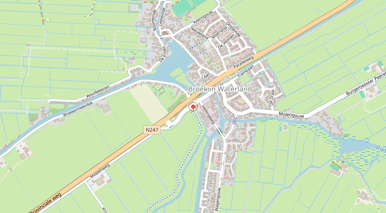 Kaart van de omgeving van de melding