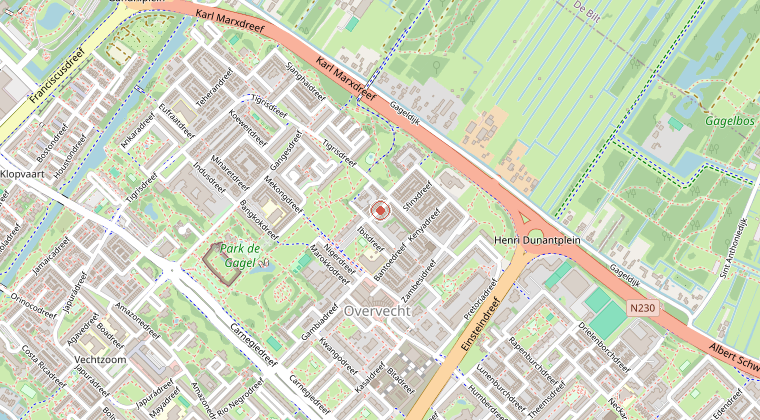 Kaart van de omgeving van de melding