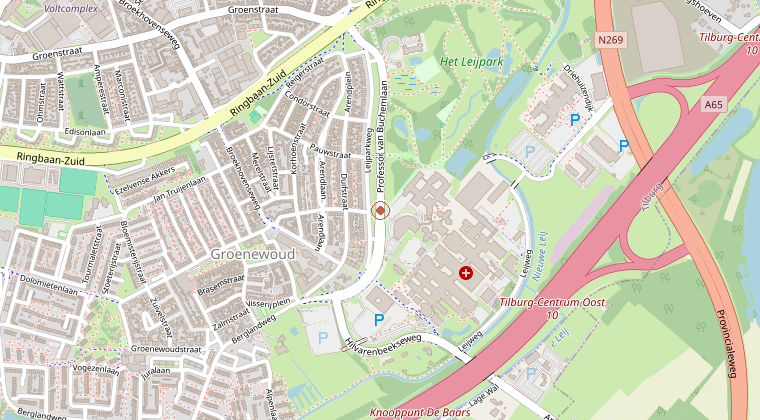 Kaart van de omgeving van de melding
