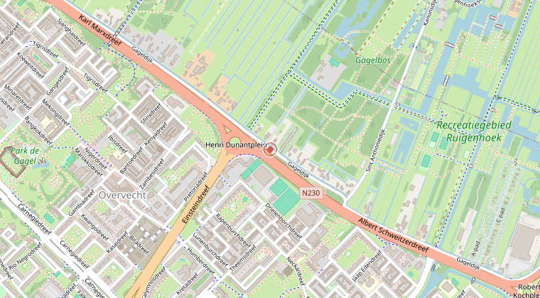 Kaart van de omgeving van de melding