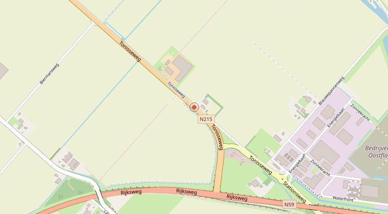Kaart van de omgeving van de melding