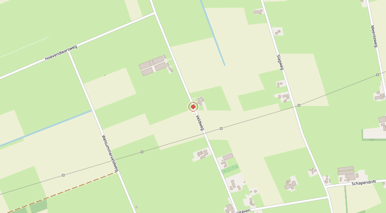 Kaart van de omgeving van de melding