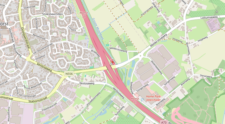 Kaart van de omgeving van de melding