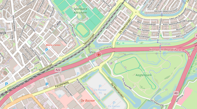 Kaart van de omgeving van de melding