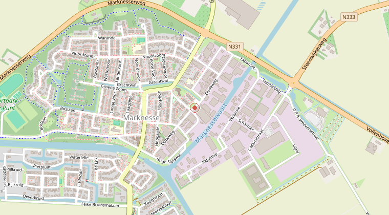 Kaart van de omgeving van de melding