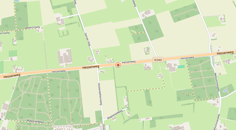 Kaart van de omgeving van de melding
