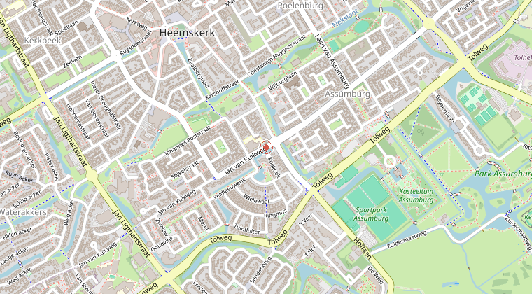 Kaart van de omgeving van de melding