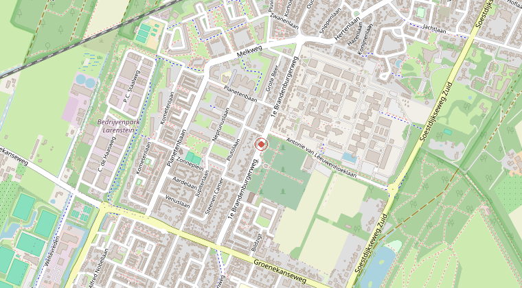 Kaart van de omgeving van de melding