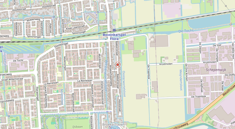 Kaart van de omgeving van de melding