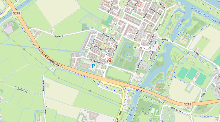 Kaart van de omgeving van de melding