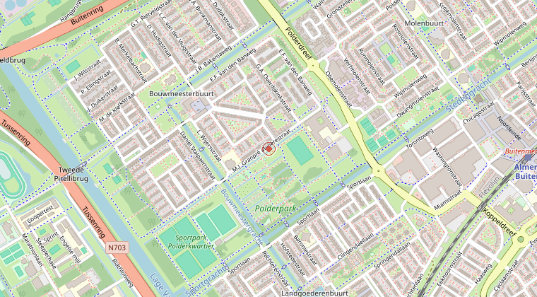 Kaart van de omgeving van de melding