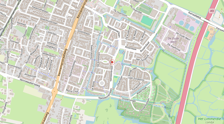Kaart van de omgeving van de melding