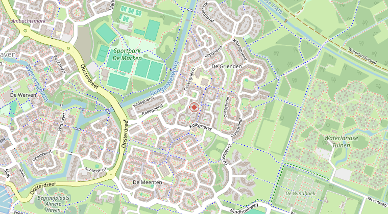 Kaart van de omgeving van de melding