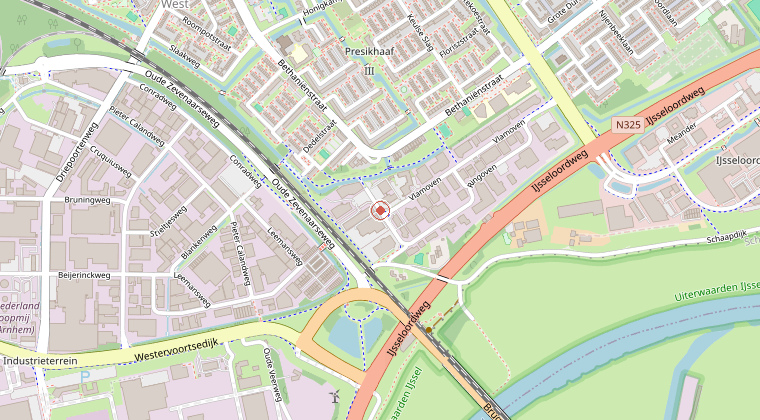 Kaart van de omgeving van de melding