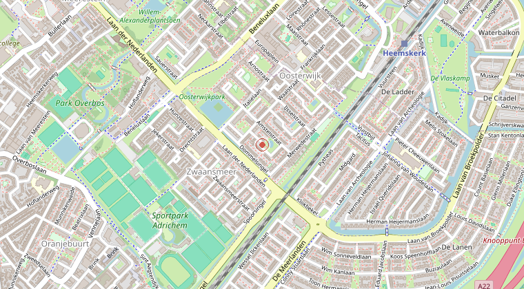 Kaart van de omgeving van de melding