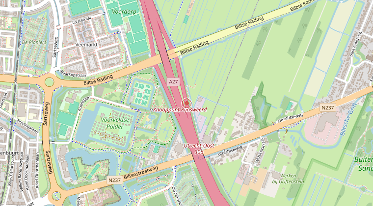 Kaart van de omgeving van de melding
