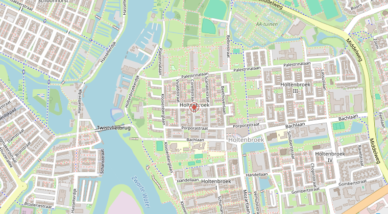 Kaart van de omgeving van de melding