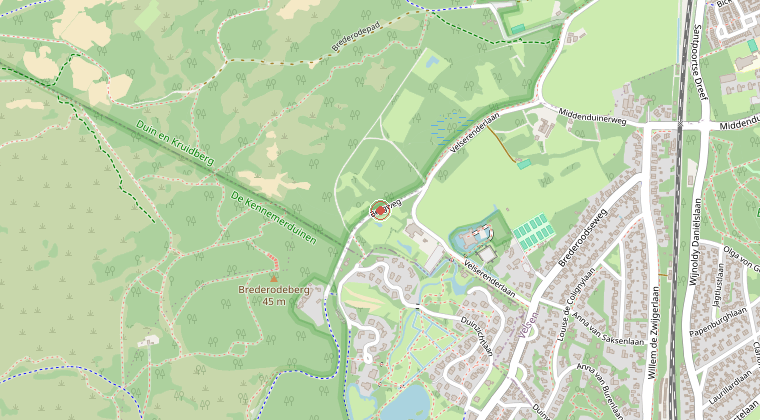 Kaart van de omgeving van de melding