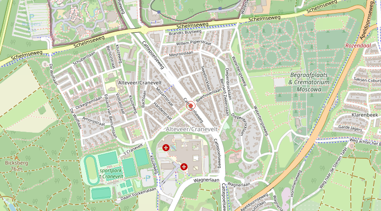 Kaart van de omgeving van de melding