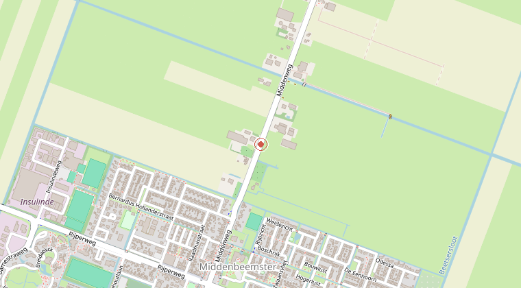 Kaart van de omgeving van de melding