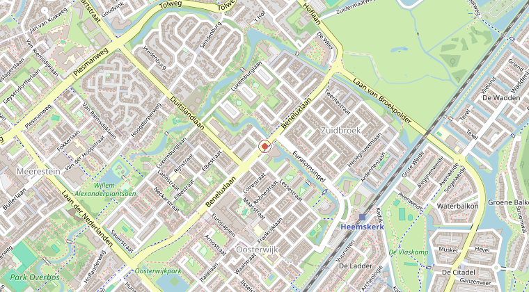 Kaart van de omgeving van de melding