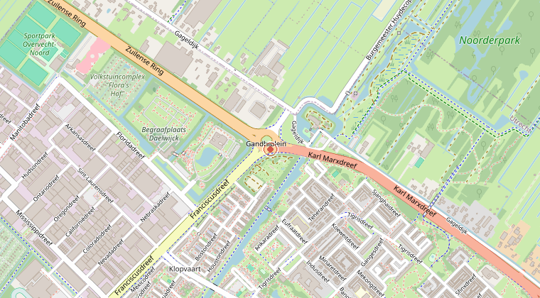 Kaart van de omgeving van de melding