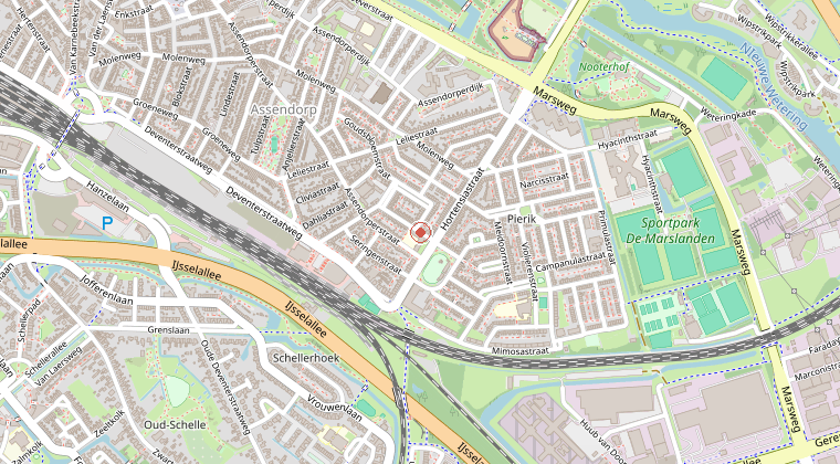Kaart van de omgeving van de melding