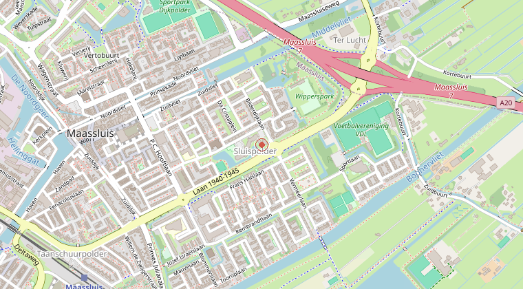 Kaart van de omgeving van de melding