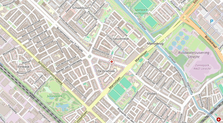Kaart van de omgeving van de melding